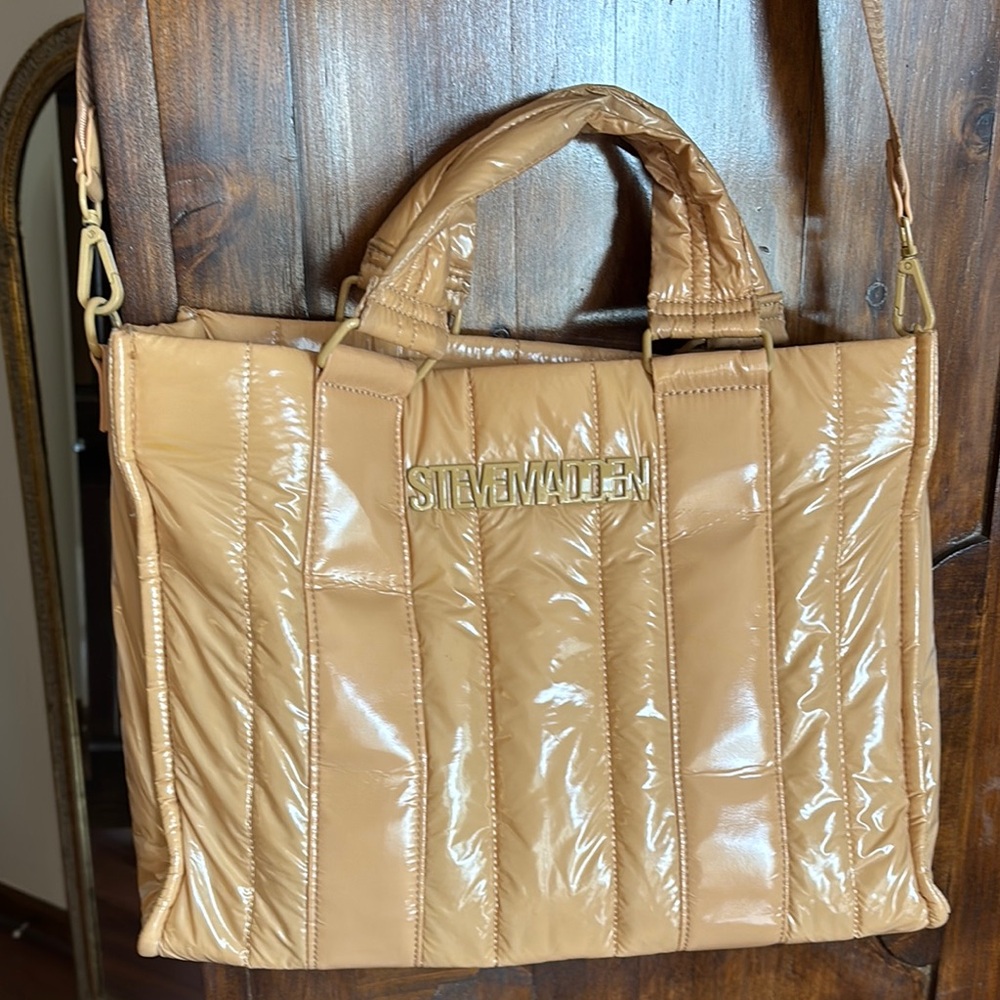 Steve Madden Tan Quilted Tote Bag
